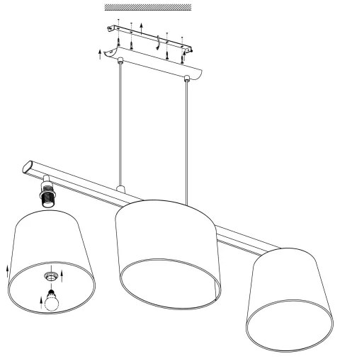 Eglo 98587 - Luster na lanku ALMEIDA 3xE14/25W/230V