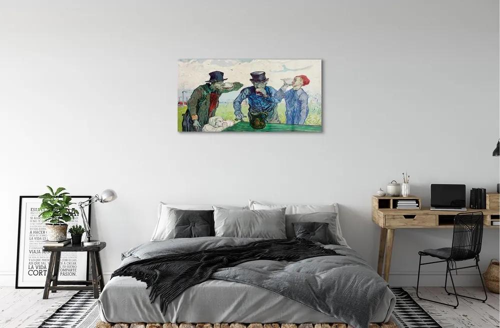 Obraz na skle Umenie muži stretnutie 100x50 cm