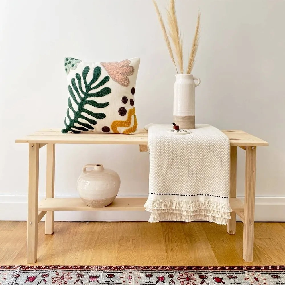 Obliečka na vankúš s prímesou ľanu Joynodes Lotus, 43 x 43 cm