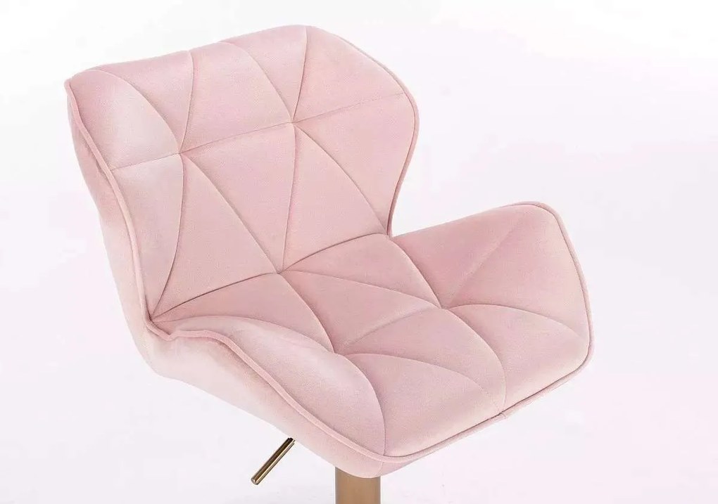 LuxuryForm DESIGN Stolička MILANO VELUR na čiernom tanieri - svetloružová