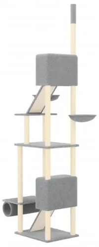 vidaXL Strom pre mačky od podlahy po strop bledosivý 277-303 cm-