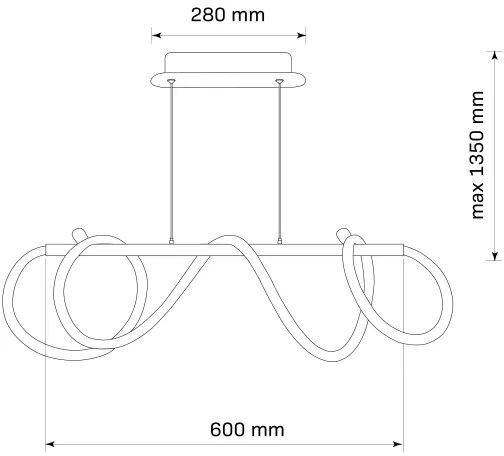 LED Luster na lanku EMMA LED/38W/230V zlatá