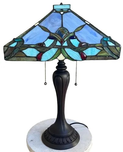 Lampa s retiazkami Tiffany vitráž kolekcia BLUE Ø36*60