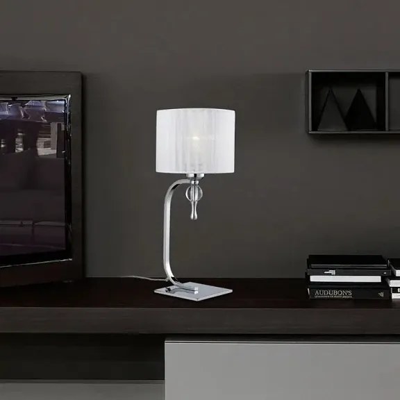 Retro stolová lampa Impress biele