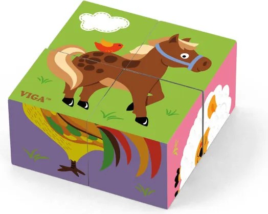 Puzzle kocky Viga 50835 farma