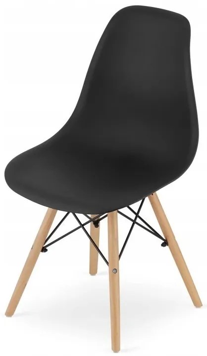 Jedálenská zostava TODI 80cm okrúhly stolový set biely + 4 stoličky OSAKA čierne Farba: Hnedá
