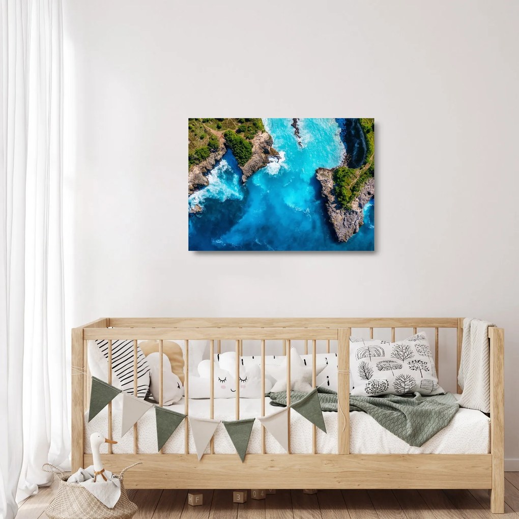 Sklenený obraz - Zátoka na Bali (70x50 cm)