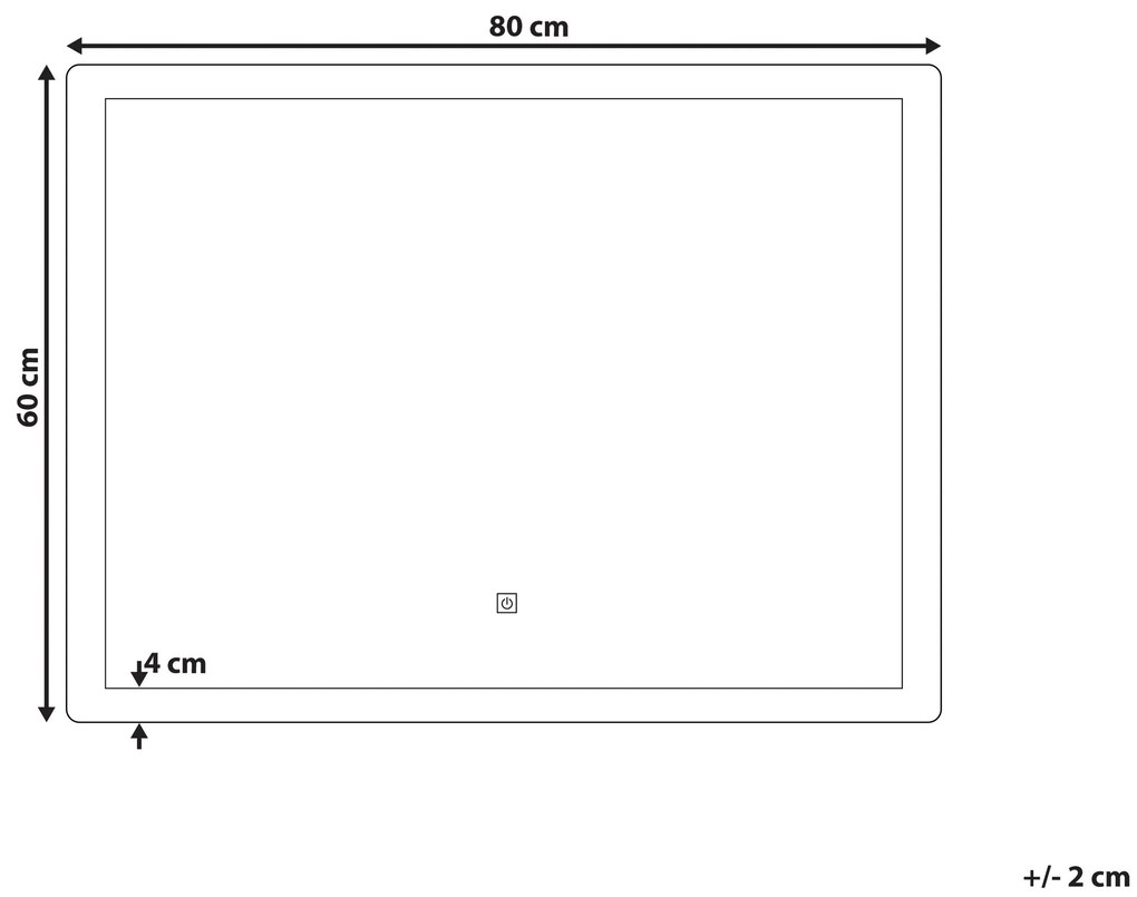 Nástenné zrkadlo s LED osvetlením 60 x 80 cm strieborné CORROY Beliani