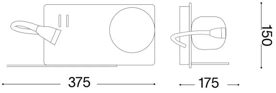 Ideal Lux - LED Nástenné svietidlo s lampičkou BOOK 1xG9/28W + LED/3W/230V čierna