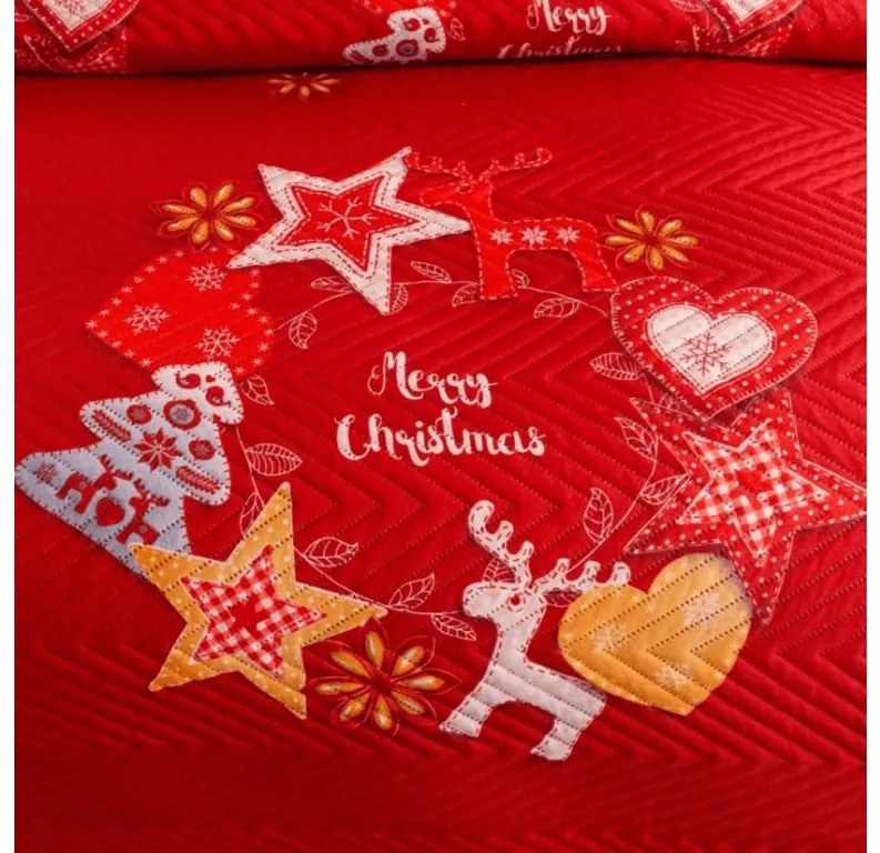 Prehoz na posteľ RETRO RENDEER, červený Rozmer: 220 x 240 cm