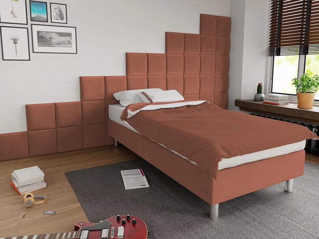 Čalúnená jednolôžková posteľ Estelle B, Dostupné poťahy: ekokoža Soft 011 (čierna), Rozmer postele: 80x200