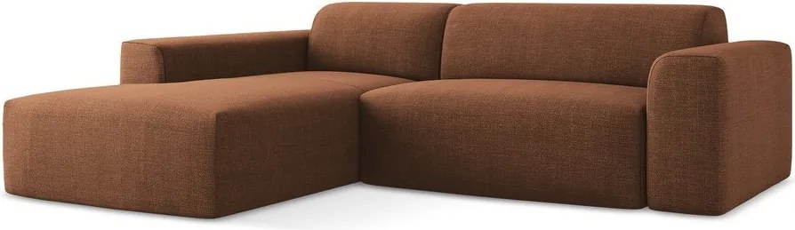 Rohová pohovka v terakotovej farbe (ľavý roh/s leňoškou) Keli – Makamii