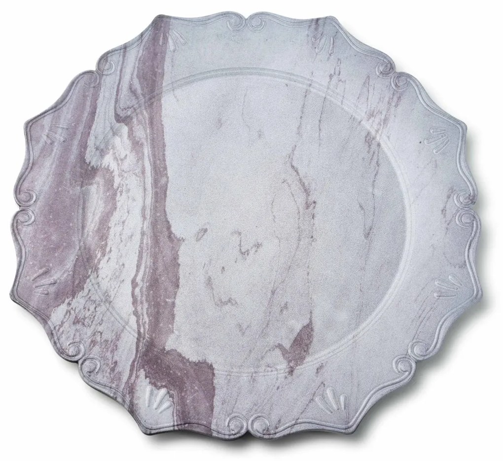 Dekorativní podtalíř BLANCHE V 33 cm růžový mramor