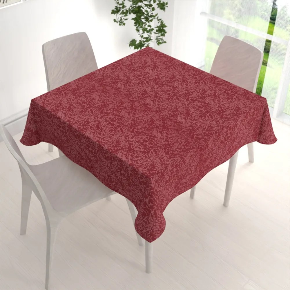 Biante Veľký teflónový štvorcový obrus TF-036 Venezia vínovo červený 290x290 cm