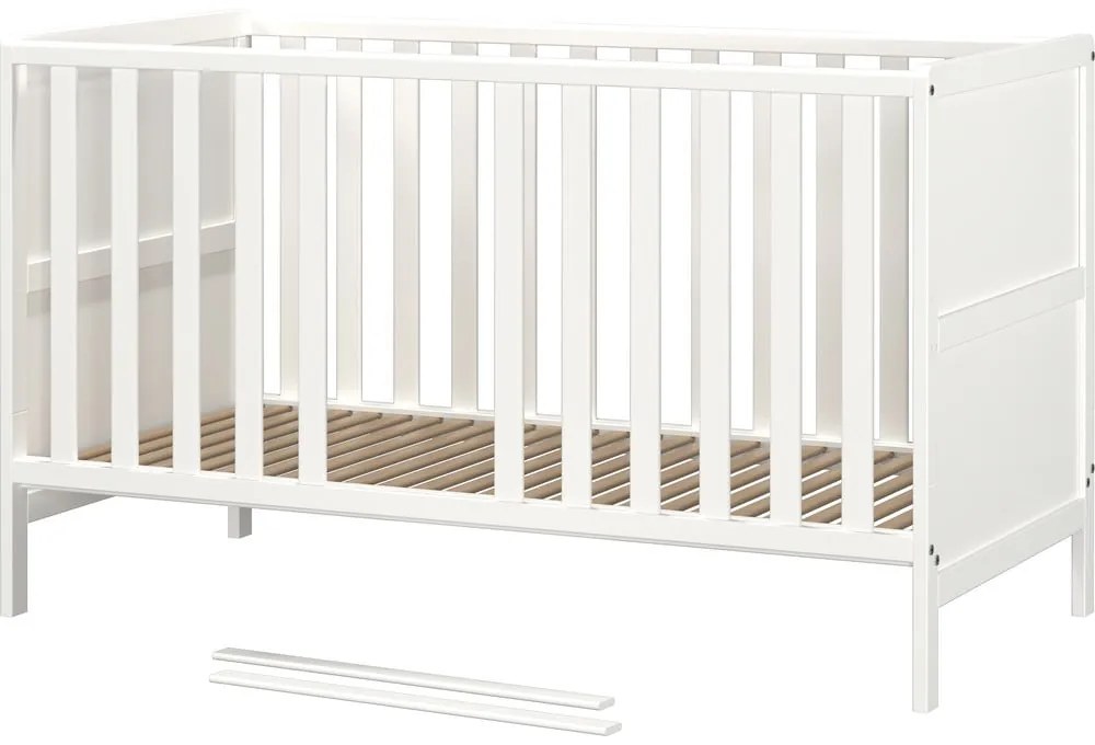 Biela postieľka z masívneho dreva 70x140 cm Alkmaar – Germania