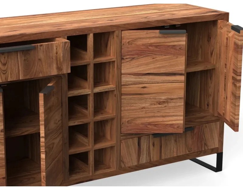 furniture-nabytek.cz - Masívny príborník Sydney z akácie, lakovaný, hnedý – 160×45×84 cm