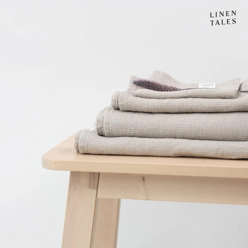 Vafľový ľanový uterák v prírodnej farbe 45x65 cm Natural Fine Waffle – Linen Tales