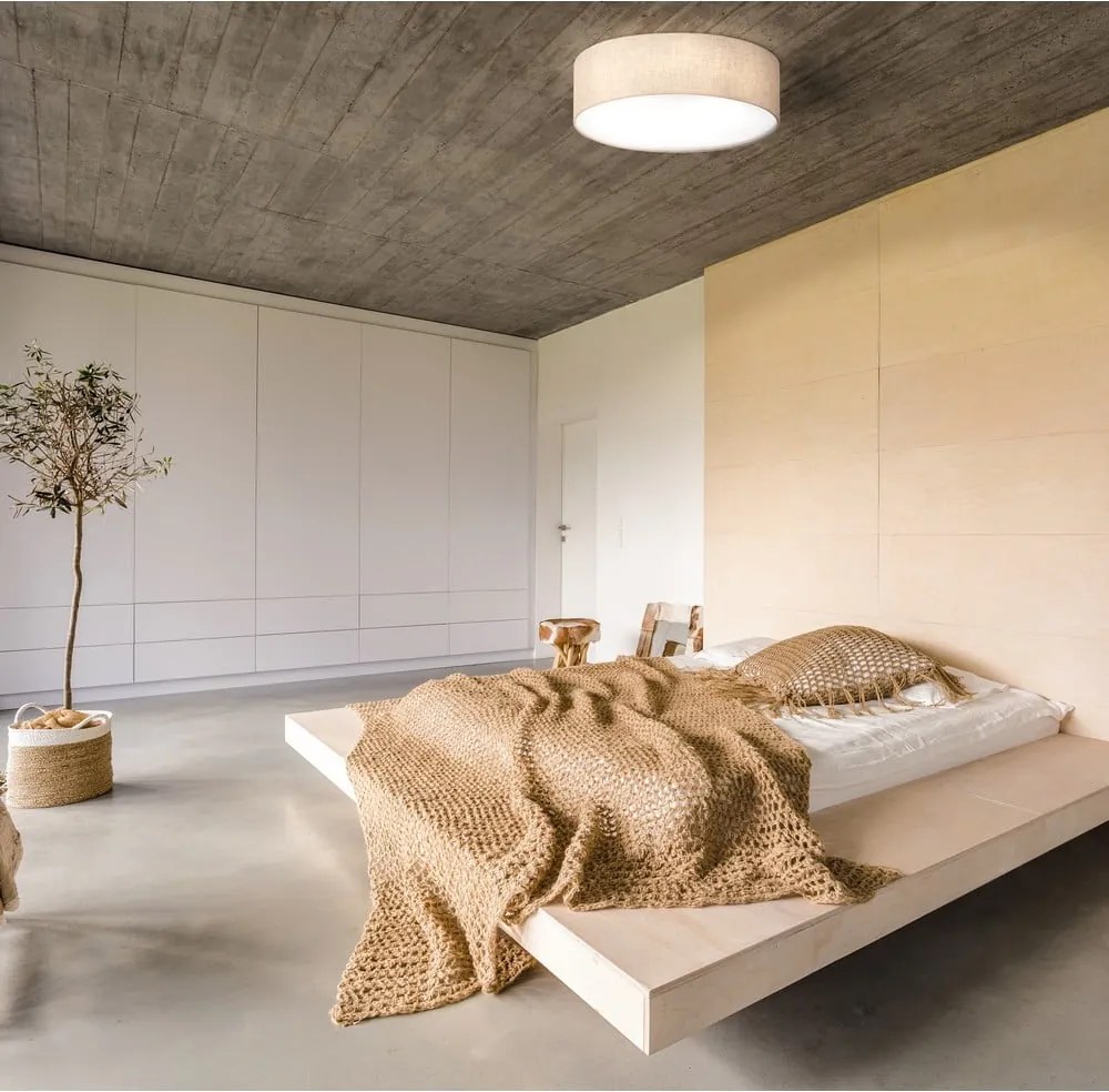 Béžové stropné svietidlo s textilným tienidlom ø 60 cm Thor – Fischer & Honsel