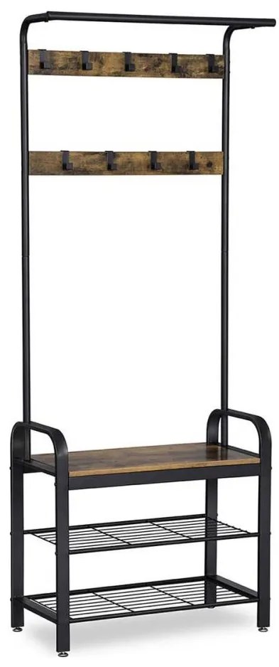 Stojanový vešiak NAVOR hnedá/čierna