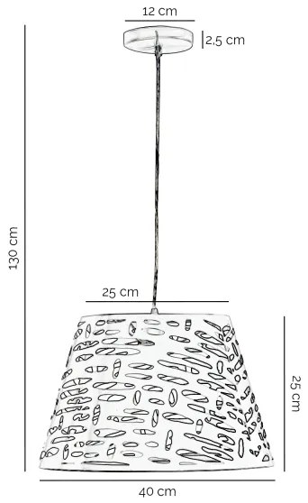 ONLI - Luster na lanku RICKY 1xE27/15W/230V pr. 40 cm biela