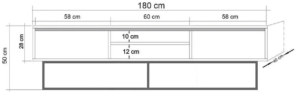 TV stolík/skrinka Maddame 2 180. Akcia -18%. Vlastná spoľahlivá doprava až k Vám domov. 1067132