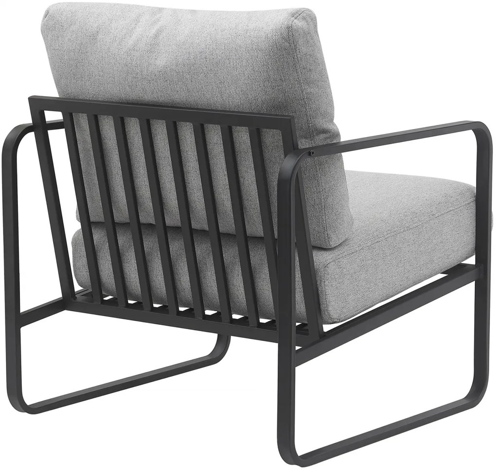 Kreslo Manea - látka / kov - Svetlo sivá