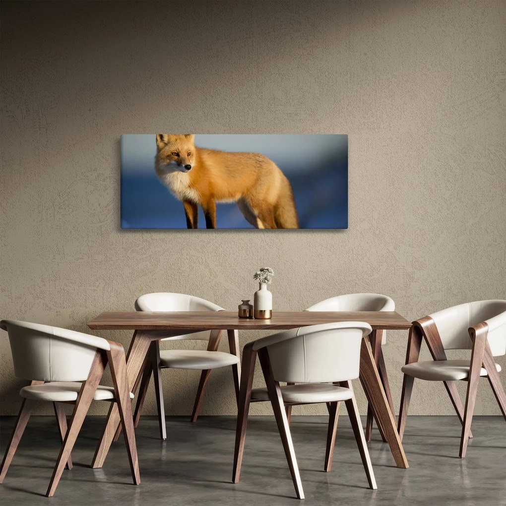 Obraz - Liška na snehu (120x50 cm)