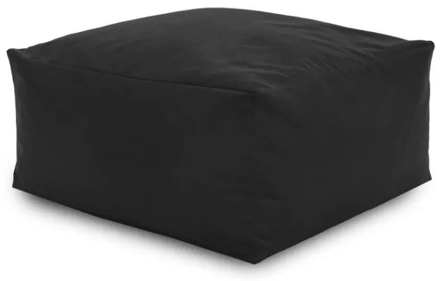 Plyšová taburetka kocka čierna