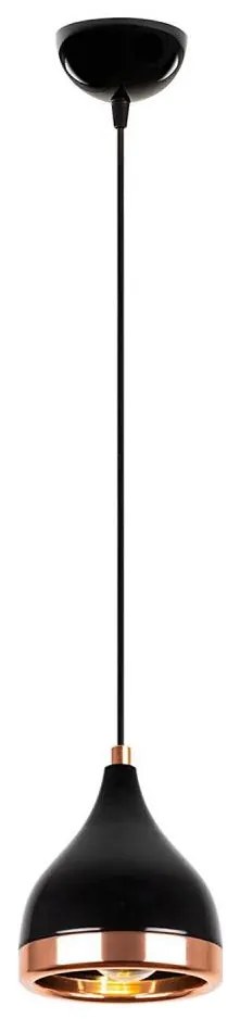 Závesné svietidlo na lanku YILDO 1xE27/40W/230V čierna/medená