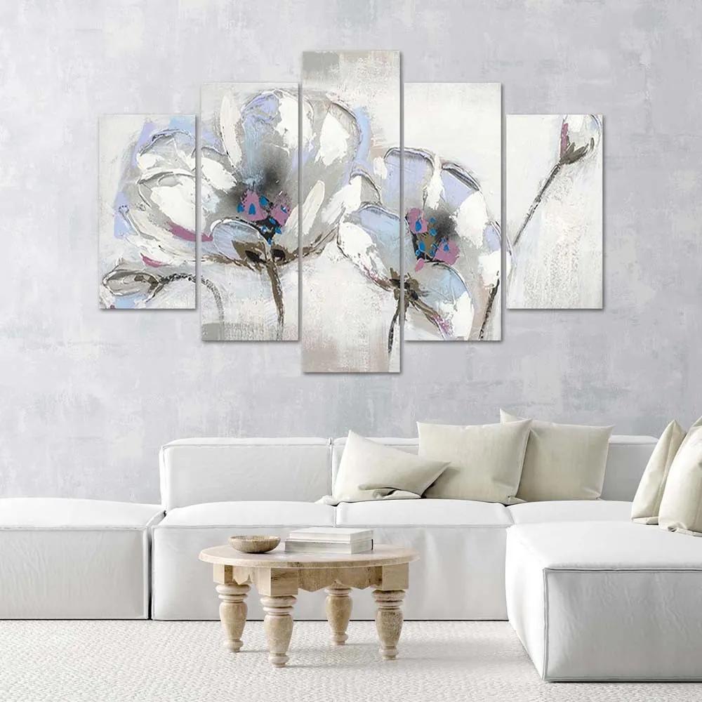 Gario Obraz na plátne Maľované kvety - 5 dielny Rozmery: 100 x 70 cm