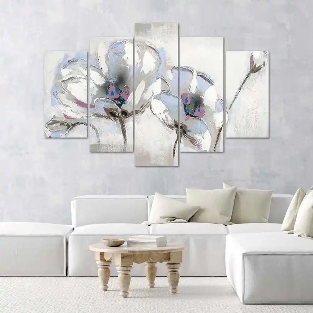 Gario Obraz na plátne Maľované kvety - 5 dielny Rozmery: 100 x 70 cm | BIANO