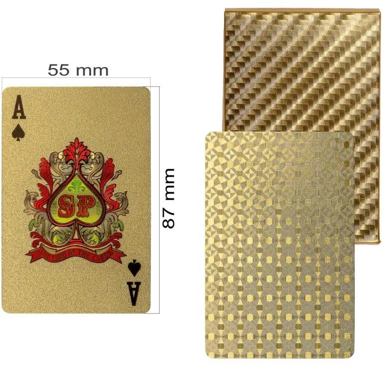 Poker karty plastové - zlaté
