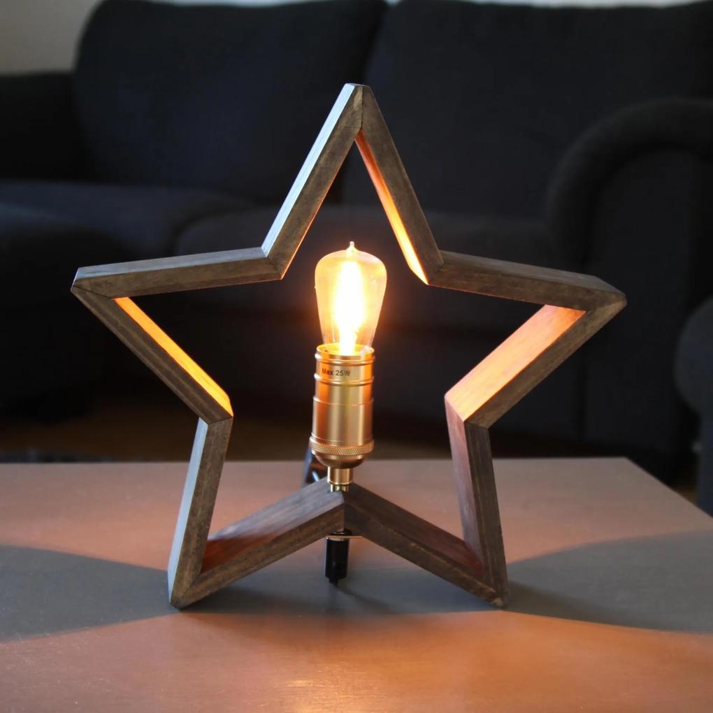 STAR TRADING Stolná lampa v tvare hviezdy Lysekil Nature