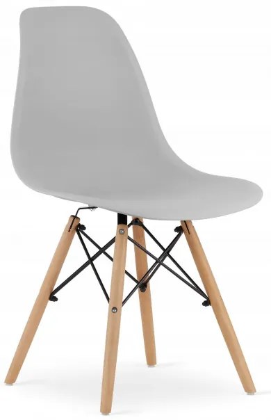 Jedálenský stôl TODI biely 60 cm s dvoma stoličkami OSAKA sivé