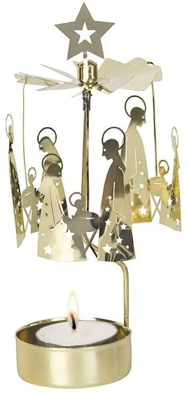 Pluto Design Rotujúci svietnik Gold Holy Family