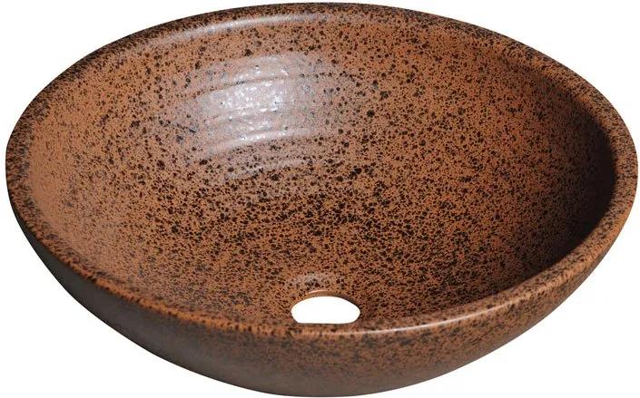 SAPHO - ATTILA keramické umývadlo, priemer 42,5cm, keramické, terakota hnedá (DK004)