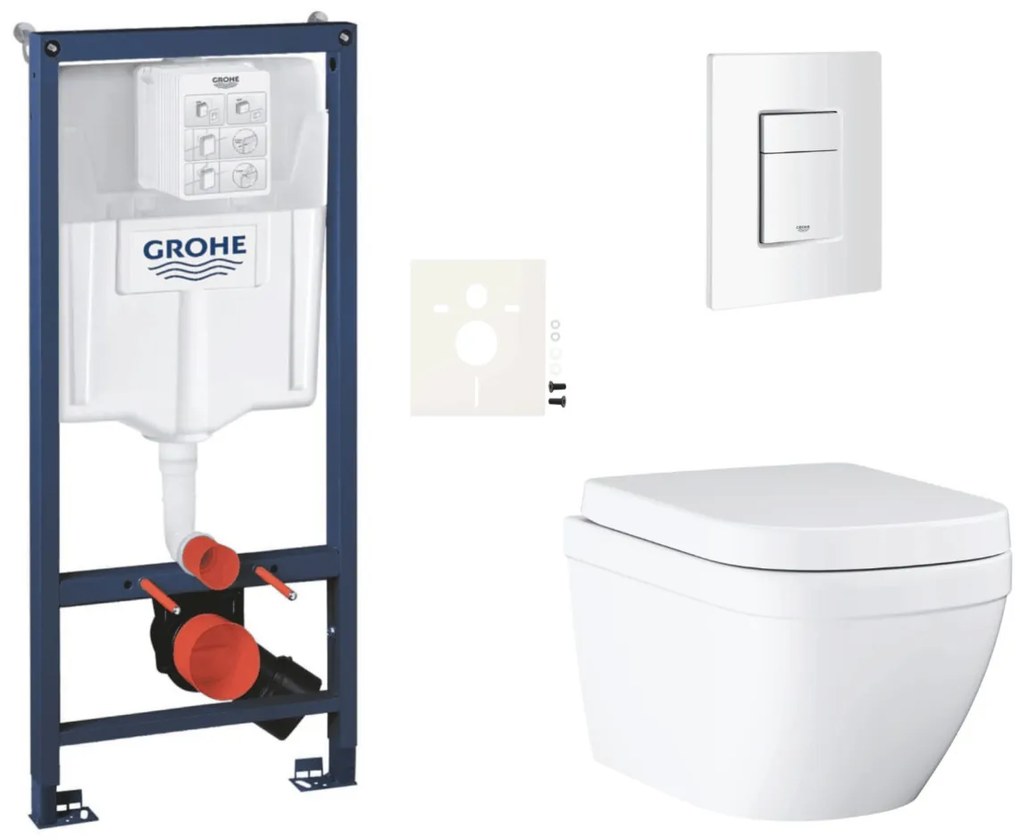 Závesný wc set do ľahkých stien / predstenová montáž Grohe Euro Ceramic SIKOGRSEUSCSH0