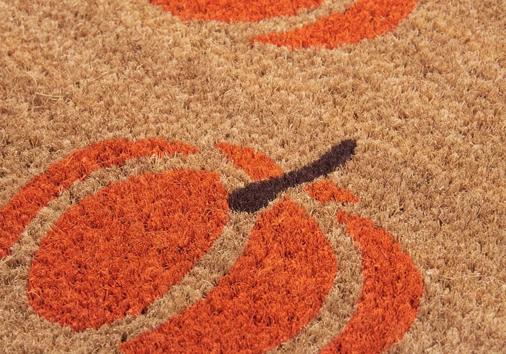 Hanse Home, Rohožka Halloween oranžové tekvice 105677 – na von aj na doma, 45x75, oranžová, chodba / predsieň
