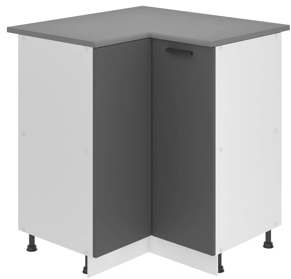 Kuchynská skrinka Belini Premium Full Version spodná rohová 90 cm šedý mat s pracovnou doskou