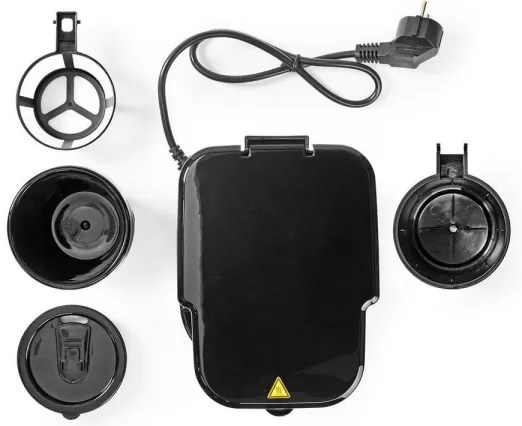 Nedis KACM310FBK - Kávovar na jeden hrnček 0,42 L s časovačom a cestovným hrnčekom