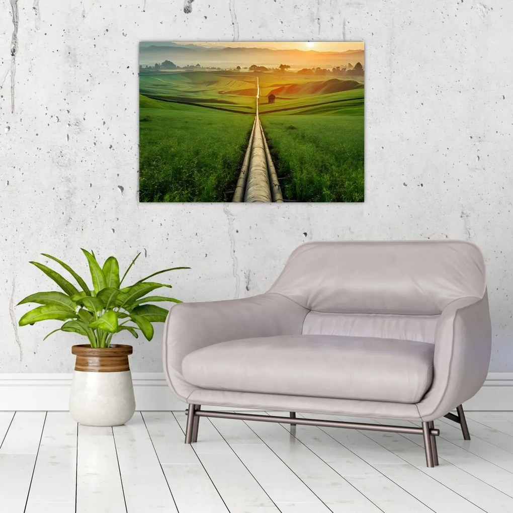 Obraz - Východ slnka nad údolím (70x50 cm)