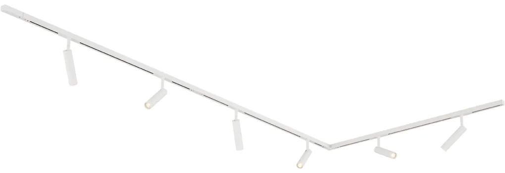 Moderný koľajnicový systém s 6 bielymi bodovými svetlami 1-fázový - Slimline Uzzy