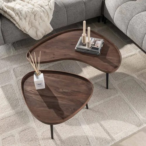 Konferenčný stôl 30-17 Carve 2-set Drevo Acacia - Komfort-nábytok