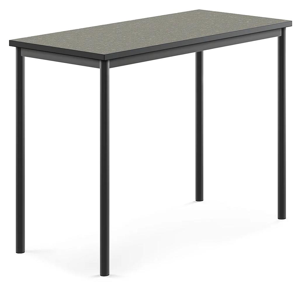 Stôl SONITUS, 1200x600x900 mm, linoleum - tmavošedá, antracit