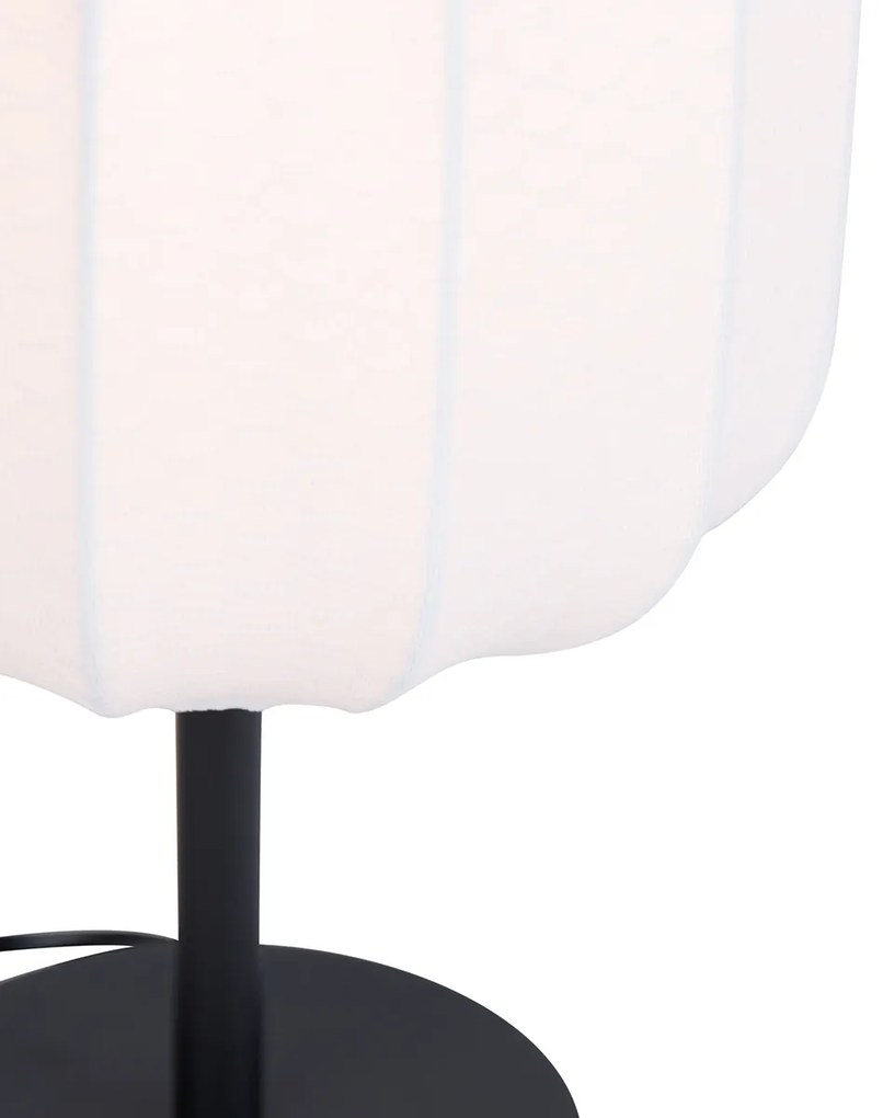 Japandi stolná lampa čierna s bielou - Madleine
