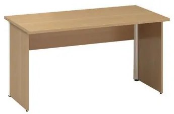 Kancelársky stôl Alfa 100 so sivým podnožím, 140 x 70 x 73,5 cm, rovné vyhotovenie, dezén buk