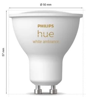 SADA 3x LED Stmievateľná žiarovka Philips Hue WHITE AMB. GU10/4,2W/230V 2200-6500K