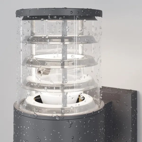 Maytoni O576WL-02GR - Vonkajšie nástenné svietidlo BRONX 2xE27/60W/230V IP54 antr