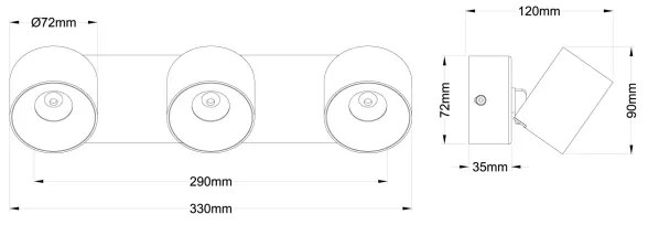 Globo 56961-3S - LED bodové svietidlo RAE 3xLED/6W/230V