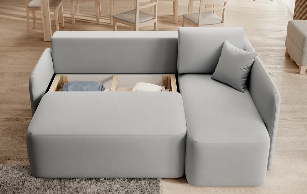 Svetlosivá rohová sedacia súprava HADSON Varianta: Pravý roh